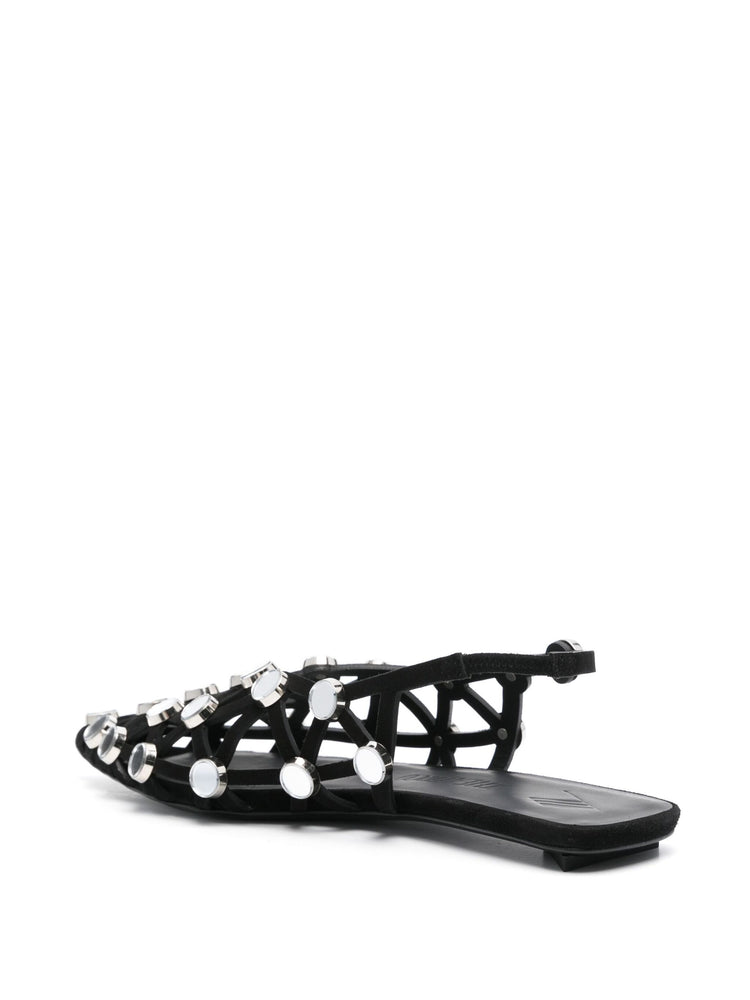 Grid slingback sandals