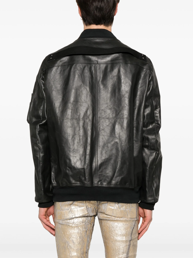 Classic flight leather jacket