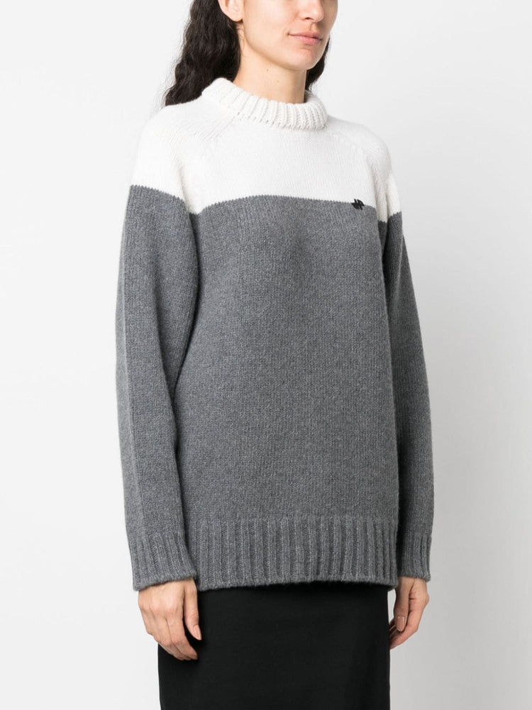 merino-blend colour-block jumper