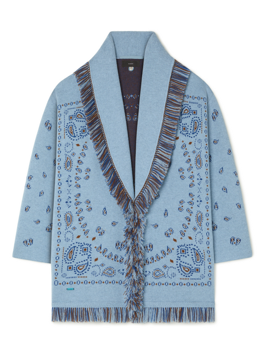 BANDANA JACQUARD CARDIGAN BLACK/MULTICOL