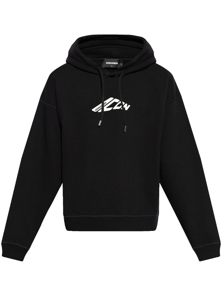 D2 logo-print hoodie