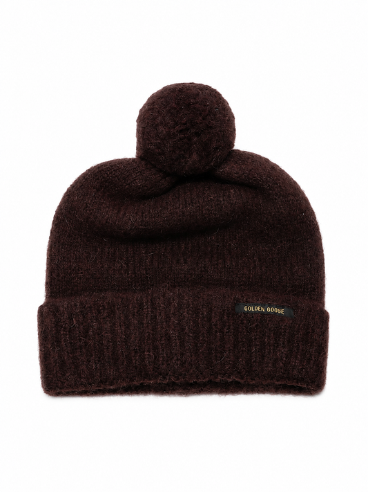 JOURNEY PON PON BEANIE / BRUSHED ALPACA WOOL BLEND/ GOLDEN GOOSE LABEL