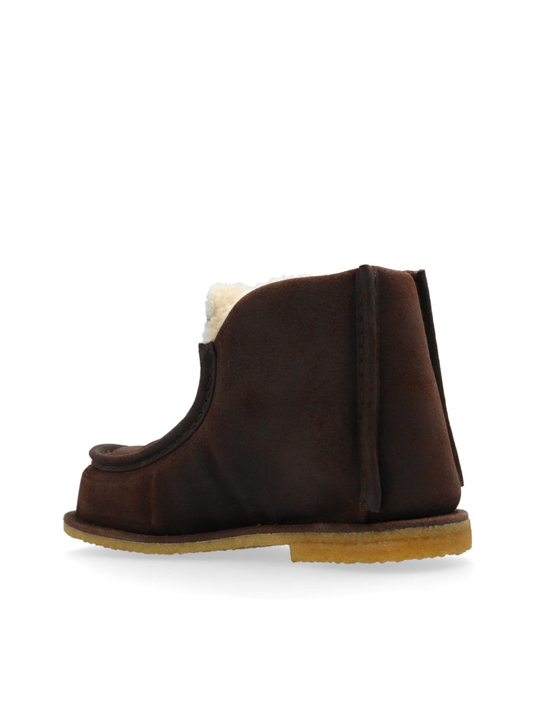 shearling-lined suede boots