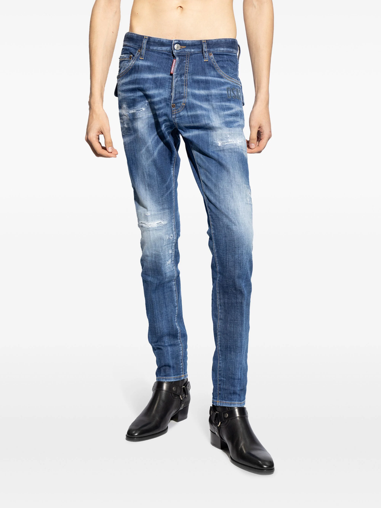 distressed regular-fit jeans