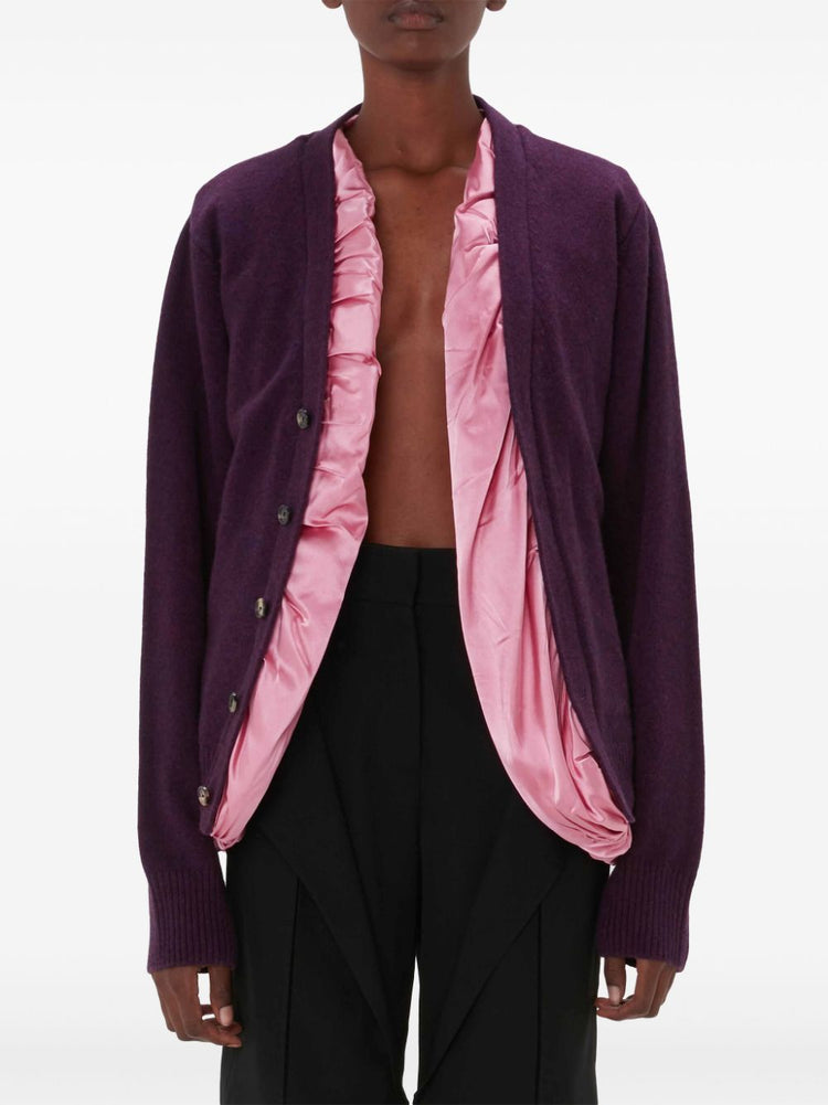 satin-lined cardigan