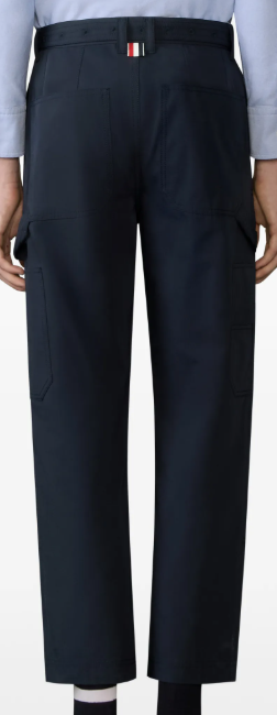 CARPENTER PANTS W/ DETACHABLE BELT IN WRINKLE FREE COTTON SUITING