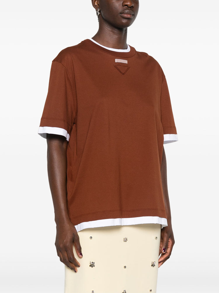 layered cotton T-shirt