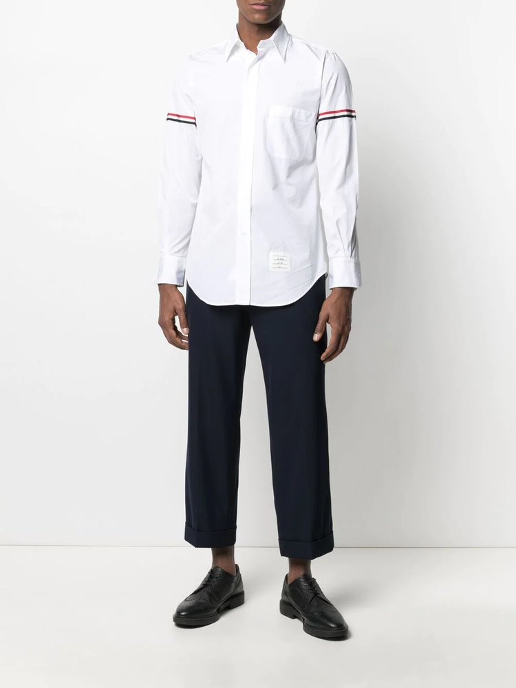 THOM BROWNE RWB stripe detail sleeve shirt