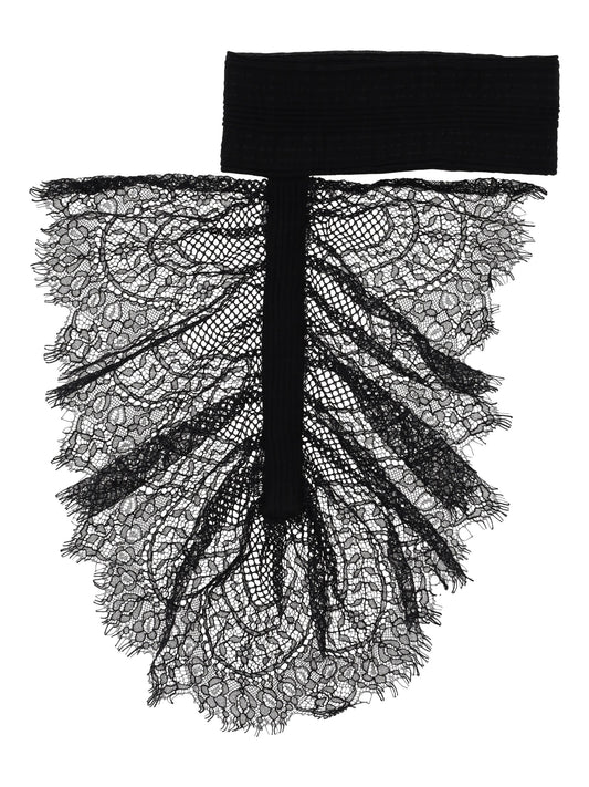 BRITTEN HIGH NECK COLLAR WITH LACE RUFFLES PLEATED