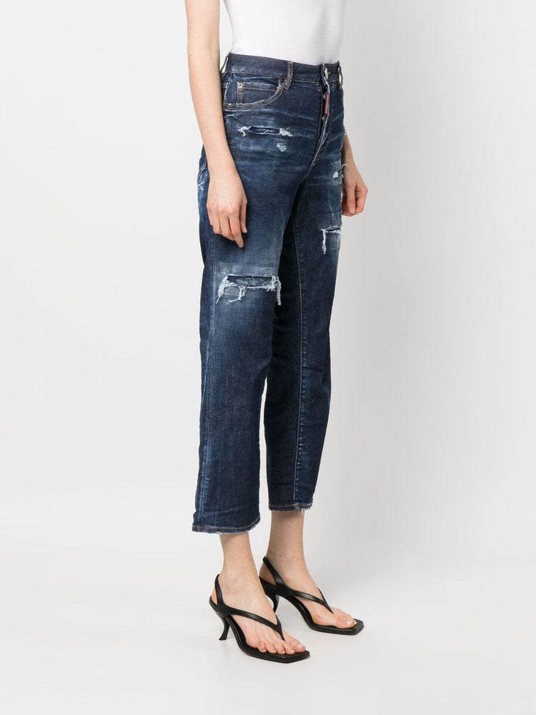 DSQUARED2 distressed-effect high-waisted jeans