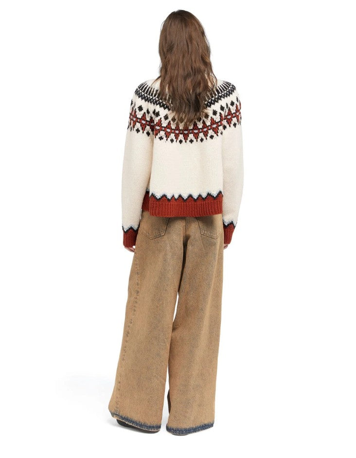 SWEET WINTER SWEATER BRICK/MULTICOLOR