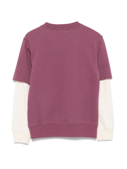 double-sleeve crew-neck sweatshirt