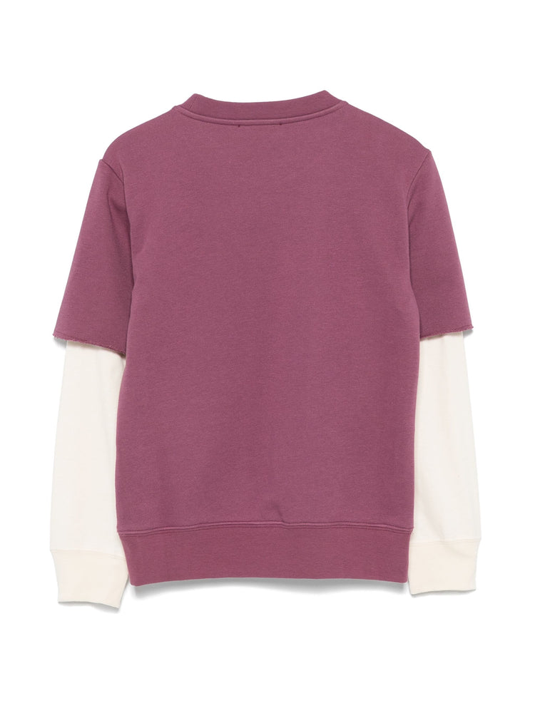 double-sleeve crew-neck sweatshirt