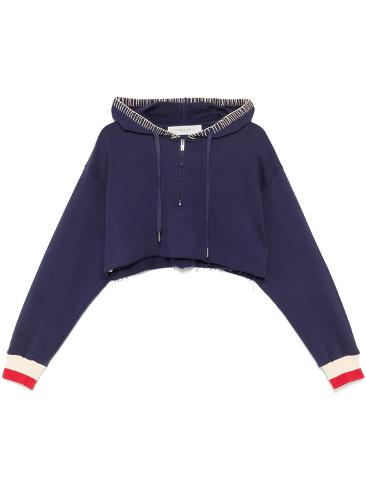 journey half-zip cropped hoodie