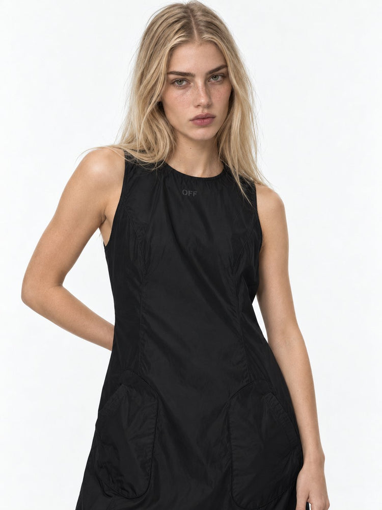 TECH TAFFETA PKT MINI DRESS