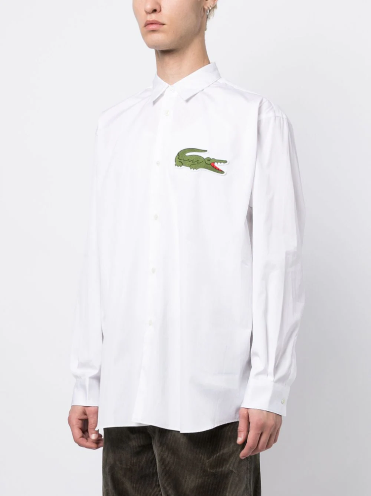 x Lacoste logo-patch cotton shirt