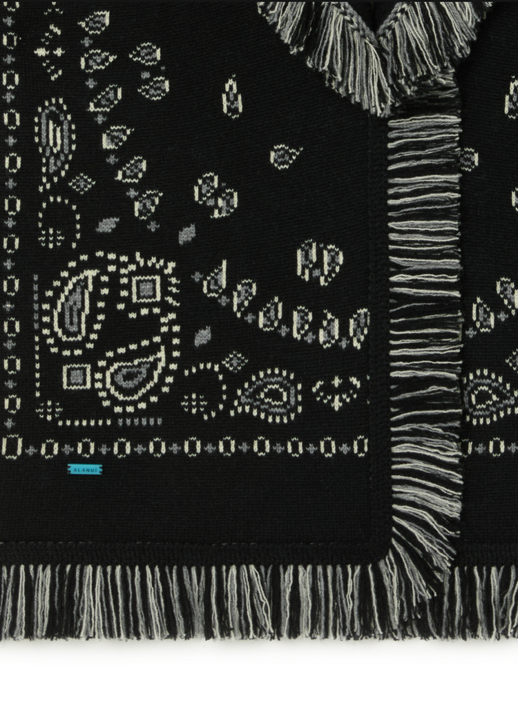 BANDANA JACQUARD CARDIGAN BLACK/MULTICOL