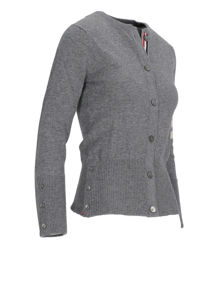 CLASSIC CREWNECK CARDIGAN W/ 4 BAR IN CASHMERE