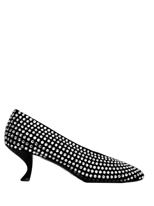 pumps silver crystal black