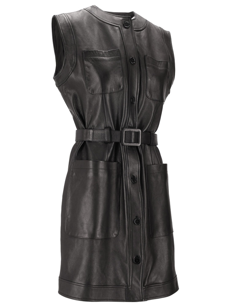 LA ROSE abito in pelle nero