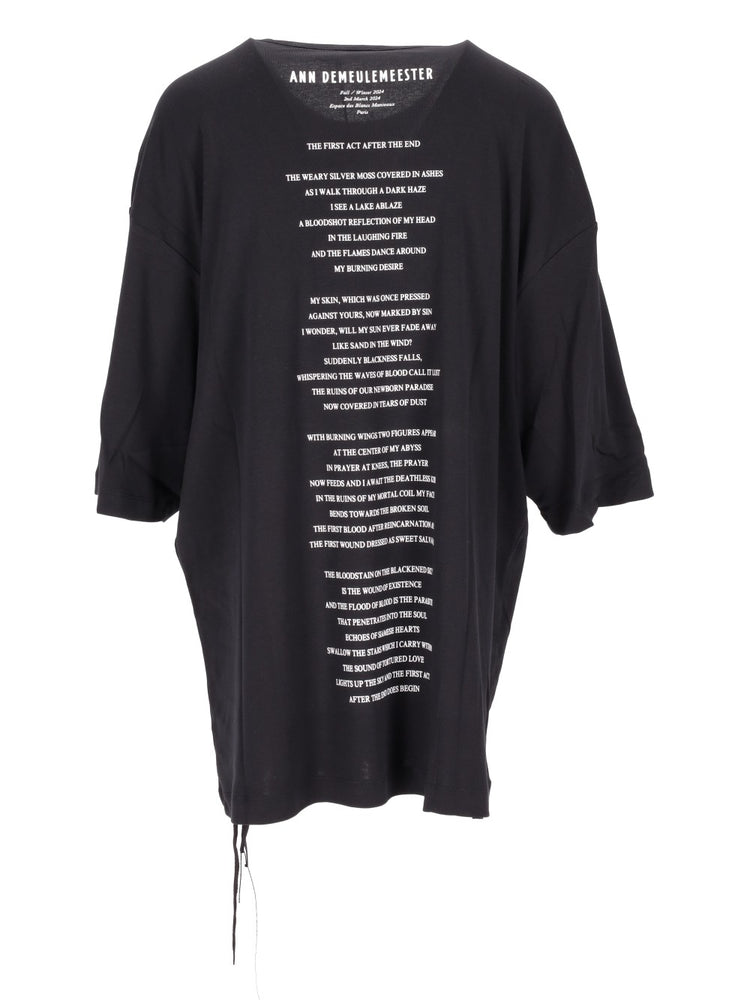 AGA HIGH COMFORT FIT T-SHIRT "FW24 POEM" PRINT MIL