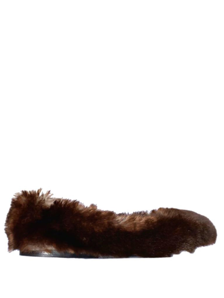 Furry ballerina shoes