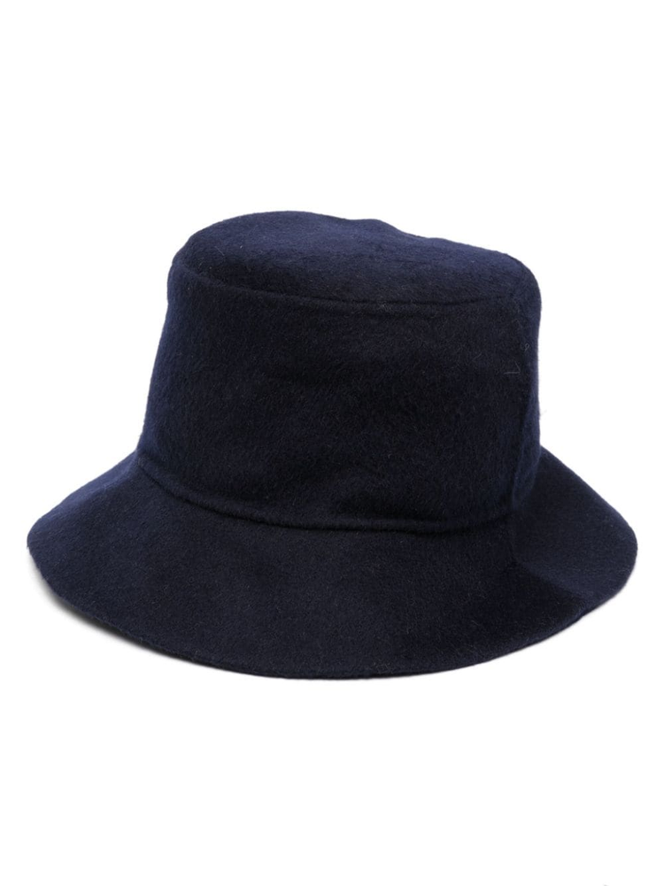 wide-brim wool bucket hat