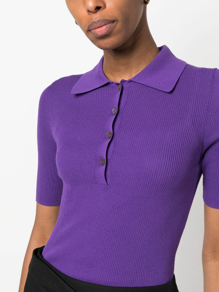 PAROSH polo-collar knitted top