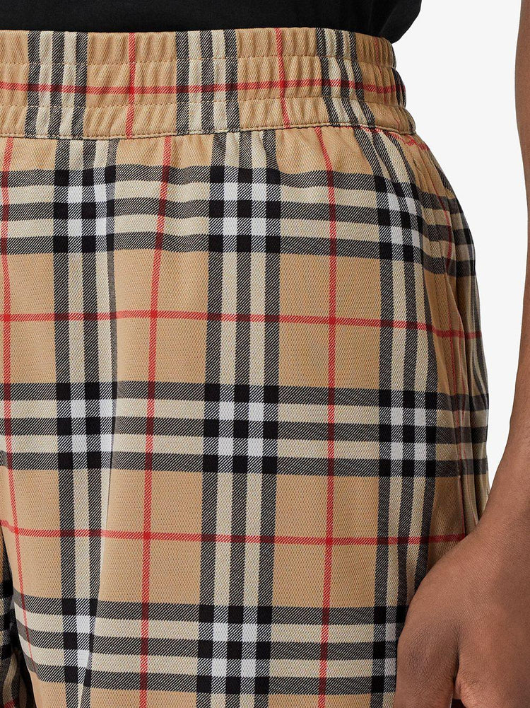 check-print shorts