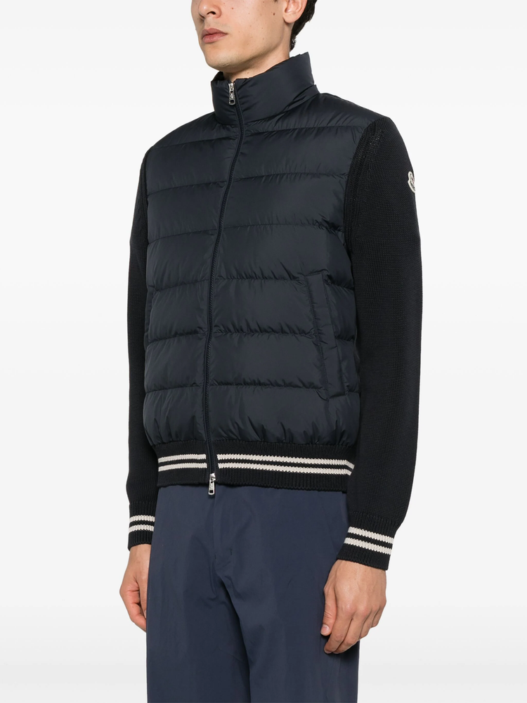 knitted-panels padded jacket