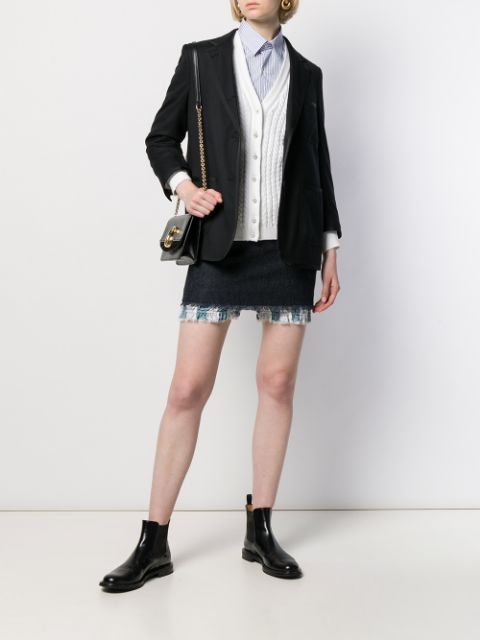 THOM BROWNE layered mini skirt