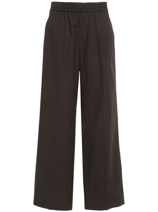 wide-leg cotton trousers