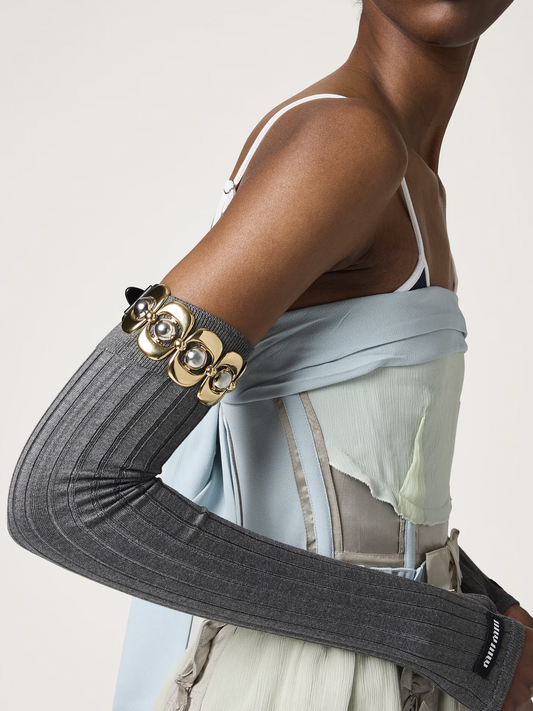 leather and metal bracelet