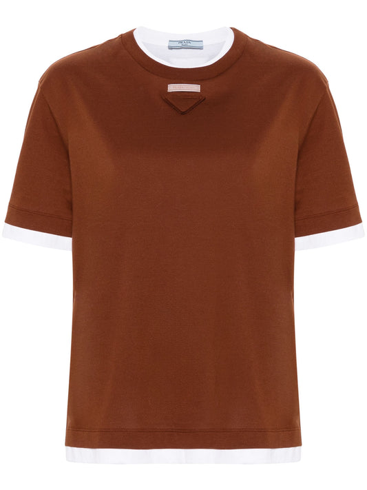 layered cotton T-shirt