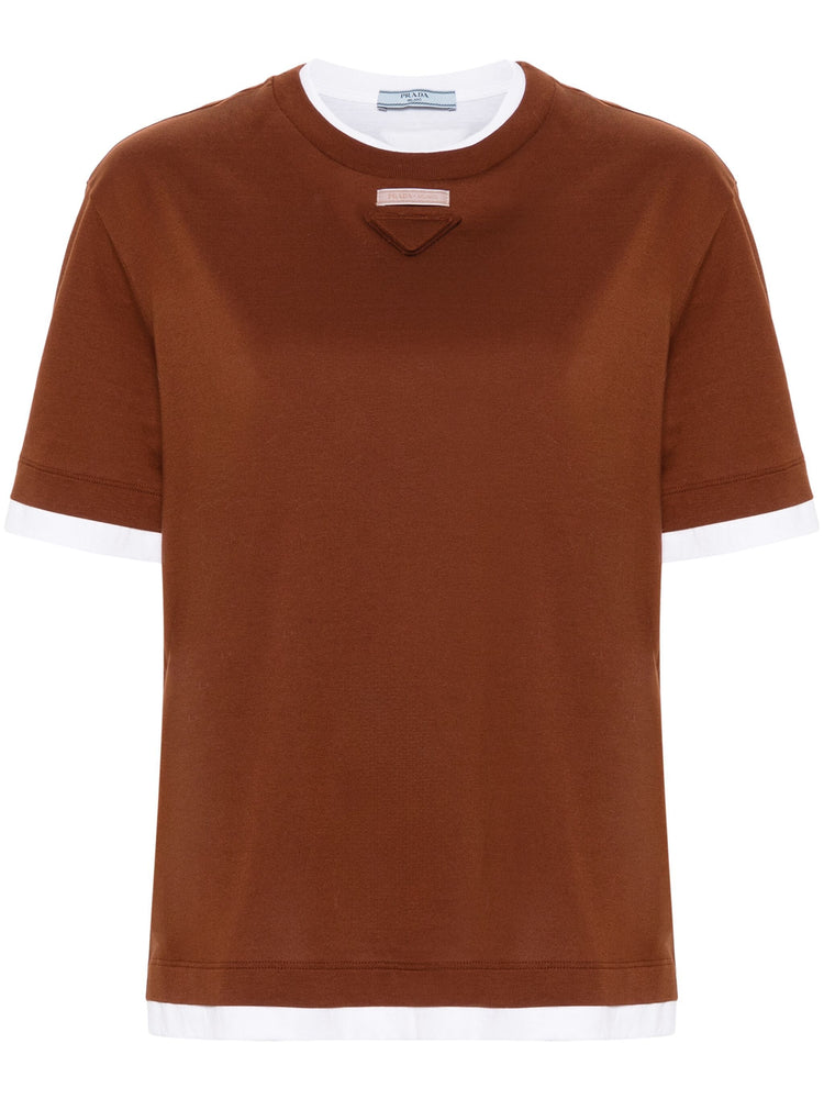 layered cotton T-shirt