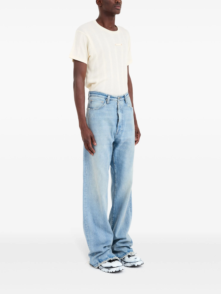 five-pocket straight-leg jeans