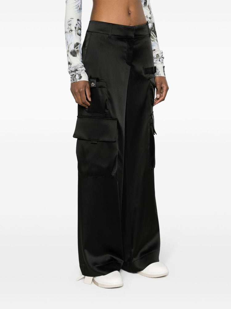 satin cargo trousers