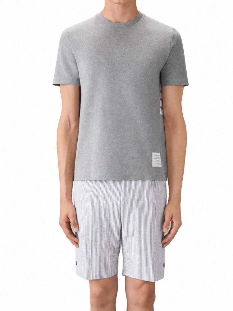 SHORT SLEEVE TEE W/ ENGINEERED 4 BAR STRIPE IN CLASSIC PIQUE