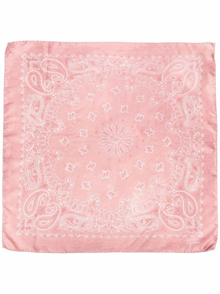 GOLDEN FOULARD PAISLEY PRINT SILK