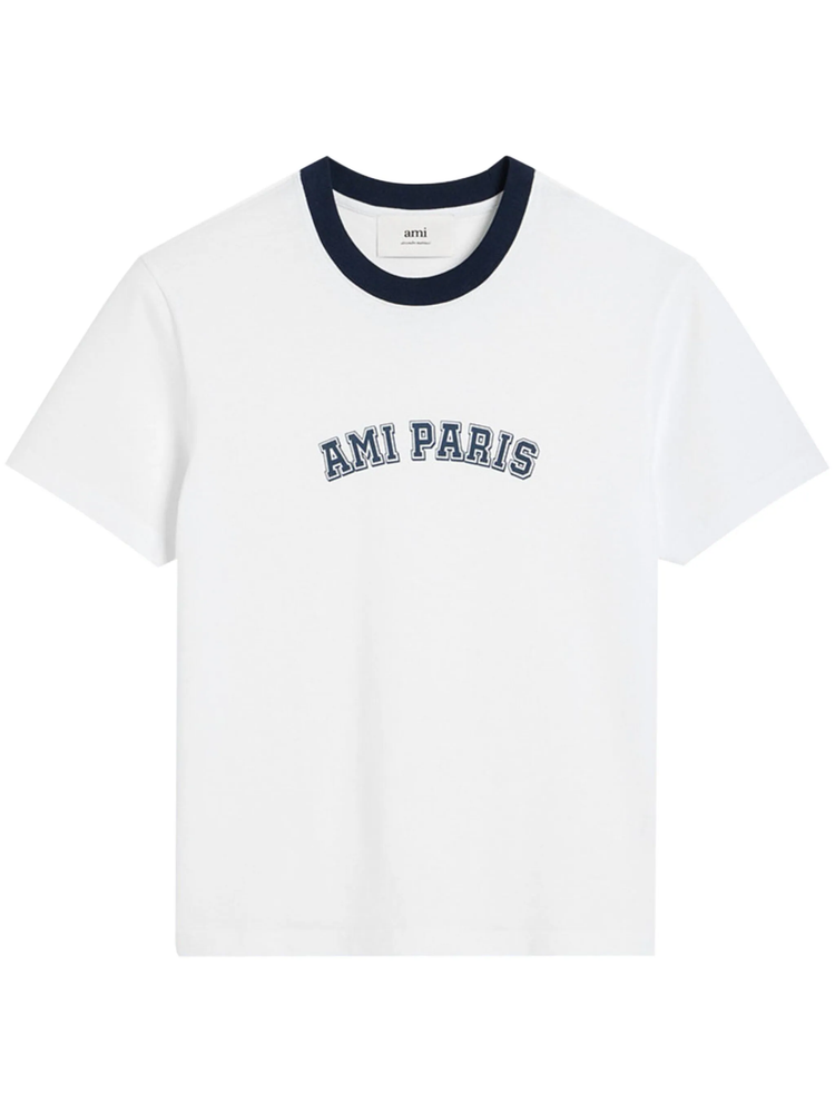 AMI PARIS logo appliqué organic cotton t-shirt