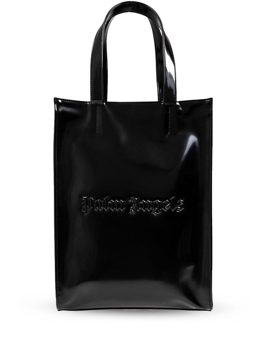 shiny classic logo tote bag