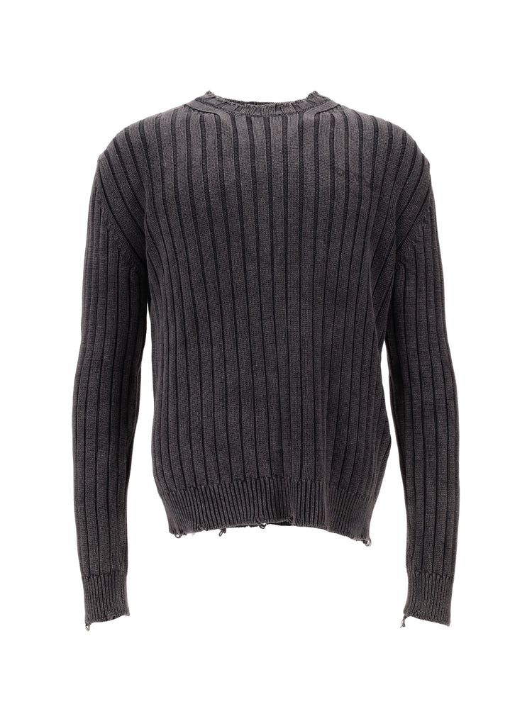 INK ARROW RIB KNIT CREWNECK VINTAGE BLAC