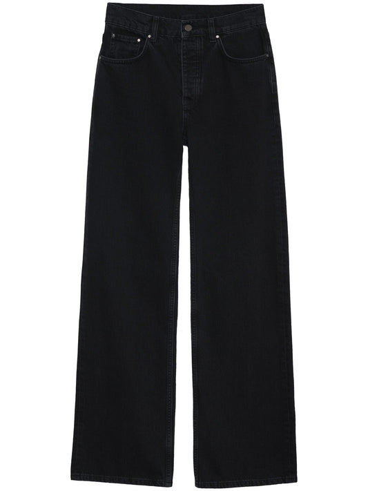 Hugh logo-patch wide-leg jeans