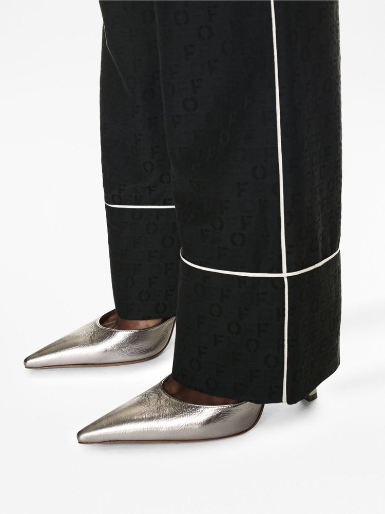 OFF WHITE straight-leg pyjama-inspired trousers