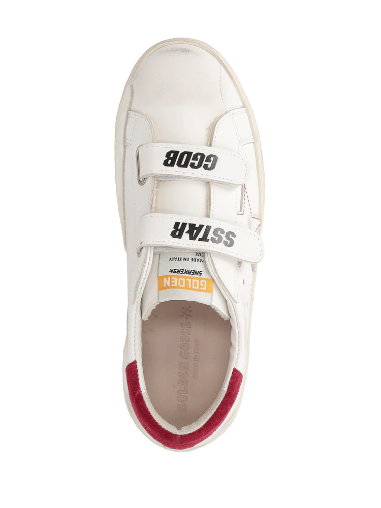 OLD SCHOOL LEATHER UPPER TOE TONGUE STAR AND STRAP SUEDE HEEL