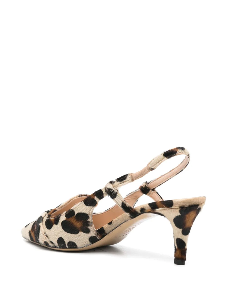 70mm leopard-print slingback pumps