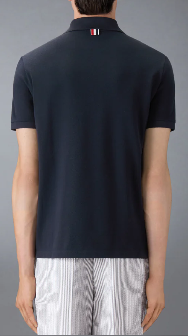 SHORT SLEEVE RIB CUFF POLO W/ ENGINEERED 4 BAR STRIPE IN CLASSIC PIQUE