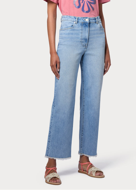straight-leg organic cotton jeans