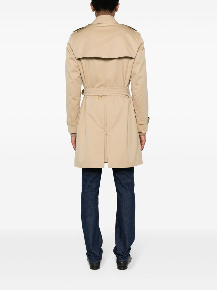 double-breasted cotton trench coat