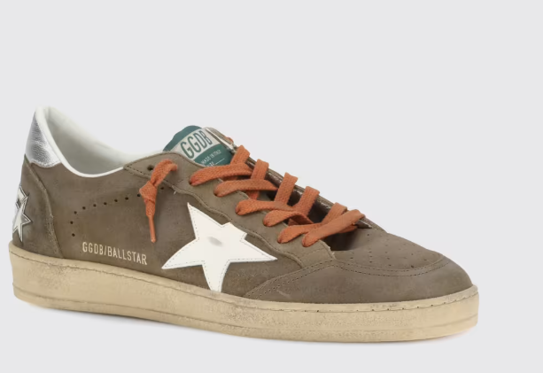 BALLSTAR WAXED SUEDE UPPER TOE TONGUE AND SPUR LEATHER STAR LAMINATED HEEL